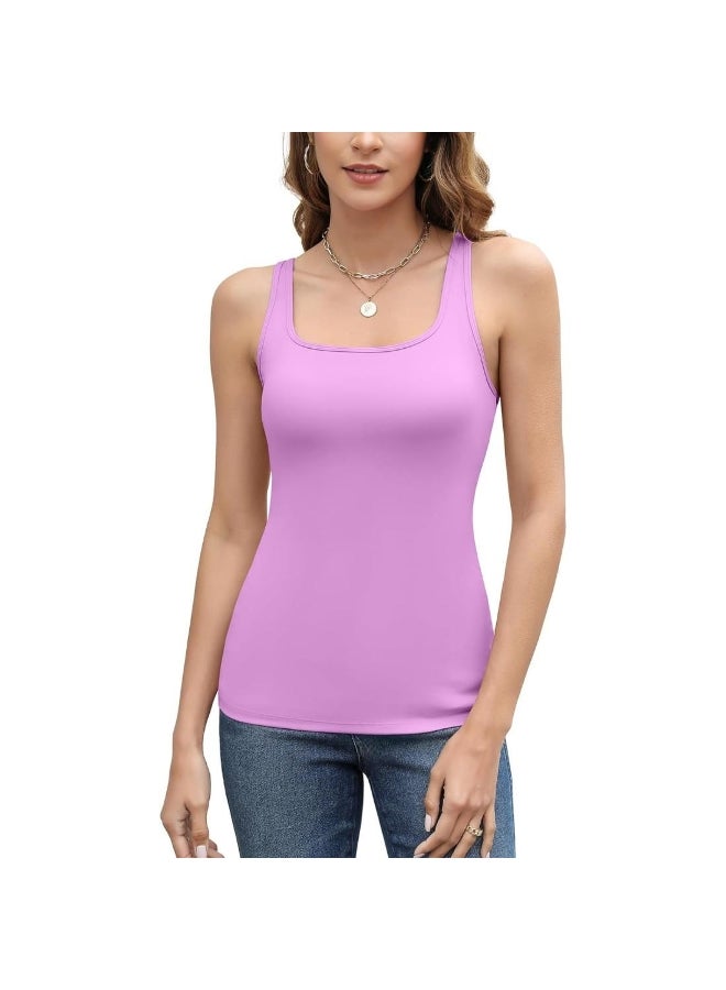 CharmLeaks Chamleaks Women's Tank Top with Built in Bras Adjustable Wide Strap Padded Camisole Summer Cami Shirts