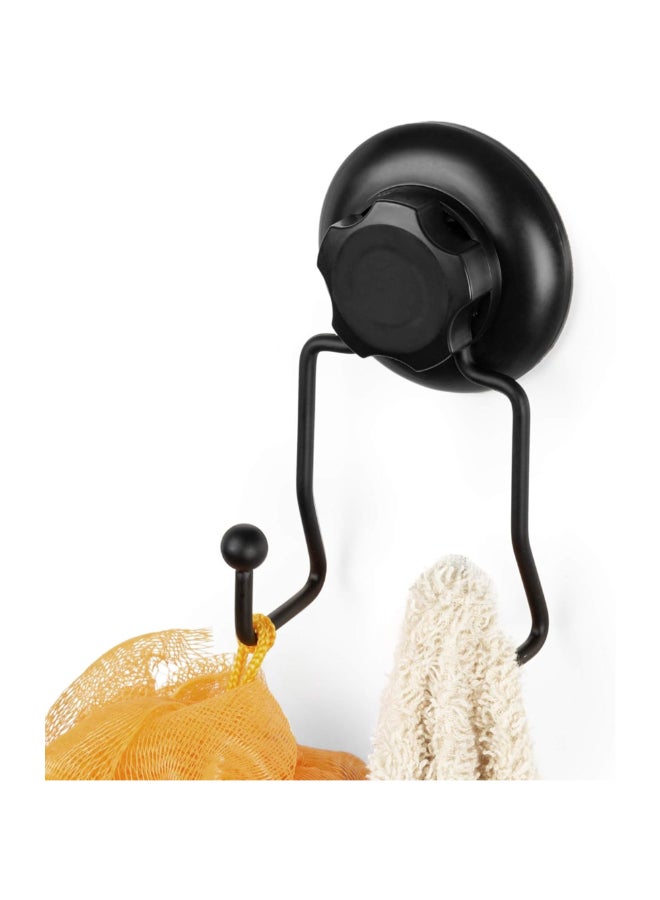 COMPACTOR Bestlock Suction Cup Wall Mount Double Storage Hook Black 14 x 7.1 x 5.5 cm RAN9773 - Image 5