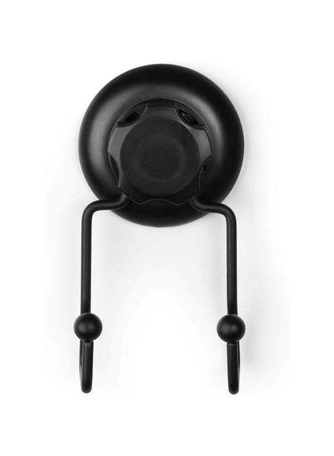 COMPACTOR Bestlock Suction Cup Wall Mount Double Storage Hook Black 14 x 7.1 x 5.5 cm RAN9773 - Image 2