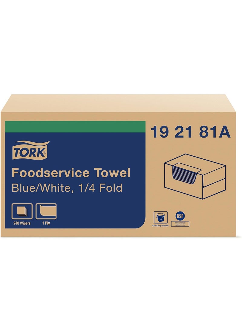 Tork Tork Foodservice Cleaning Towel BlueWhite Self Dispensing 14 Folded 1 x 240 Cloths 192181A  - Image 1