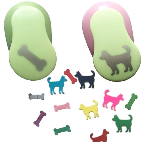 Carykon Dog & Bone 1" Clever Lever Craft Punch Paper Cutting Shape, Pack of 2 - Image 1
