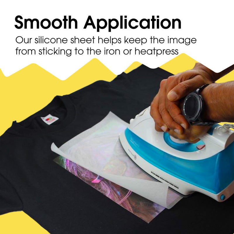 PPD Silicone Paper for Heat Transfer, 8.5 x 11 inch Protective Sheet Cover for use with Iron or Heat Press Machine for T Shirts, Non Stick & Reusable (10 Pack) - Image 3