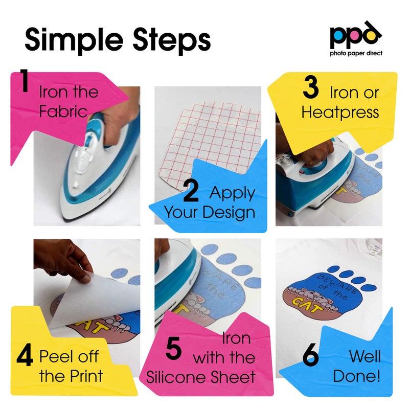 PPD Silicone Paper for Heat Transfer, 8.5 x 11 inch Protective Sheet Cover for use with Iron or Heat Press Machine for T Shirts, Non Stick & Reusable (10 Pack) - Image 4