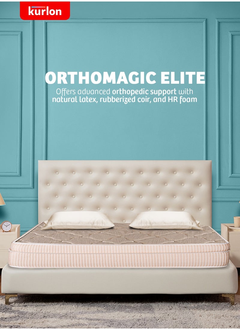 Kurlon Kurl-On OrthoMagic Elite Mattress|Orthopedic Hybrid Mattress withNatural Latex, Rubberized Coir and HR Foam Layers|Single Size Mattress | 200Lx90Wx20H Cms | 10 Years Warranty  - Image 1