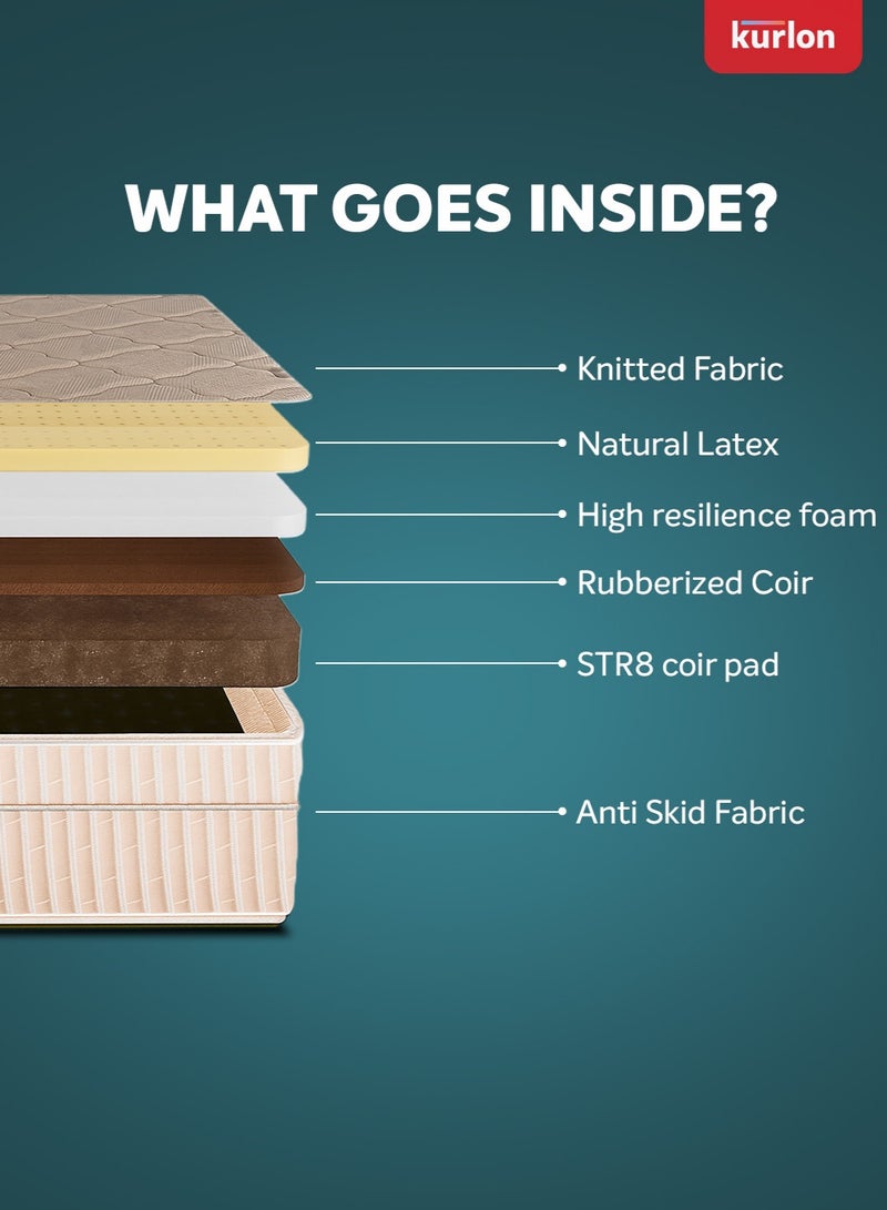 Kurlon Kurl-On OrthoMagic Elite Mattress | Orthopedic Mattress with Natural Latex, Rubberized Coir & HR Foam Layers | Single Size Mattress (200L x 90W x 20H cm) 10 Years Warranty - Image 4