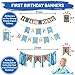 PartyHooman Boy 1st Birthday Decors Package With Photo Banner Backdrop Crown High Chair Banner Supplies - Image 3