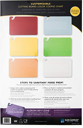 San Jamar CBCWLCTST Cut-N-Carry 6-Board Color-Coding Wall Chart, 11" Width x 17" Height - Image 1