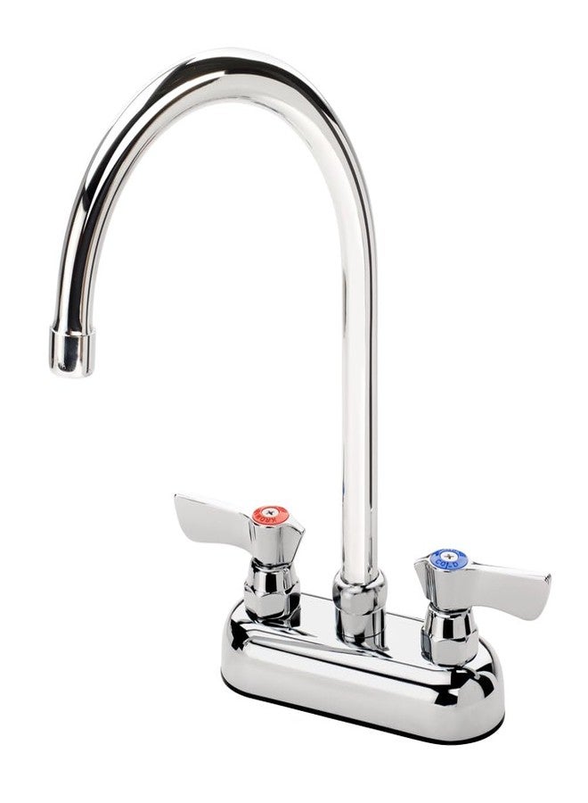 Krowne 11-401L Krowne Commercial Series Faucet, Deck Mount, 4" Centers, 6" gooseneck spout, Quarter-Turn Ceramic Cartridge valves, Chrome Finish, Low Lead Compliant, NSF