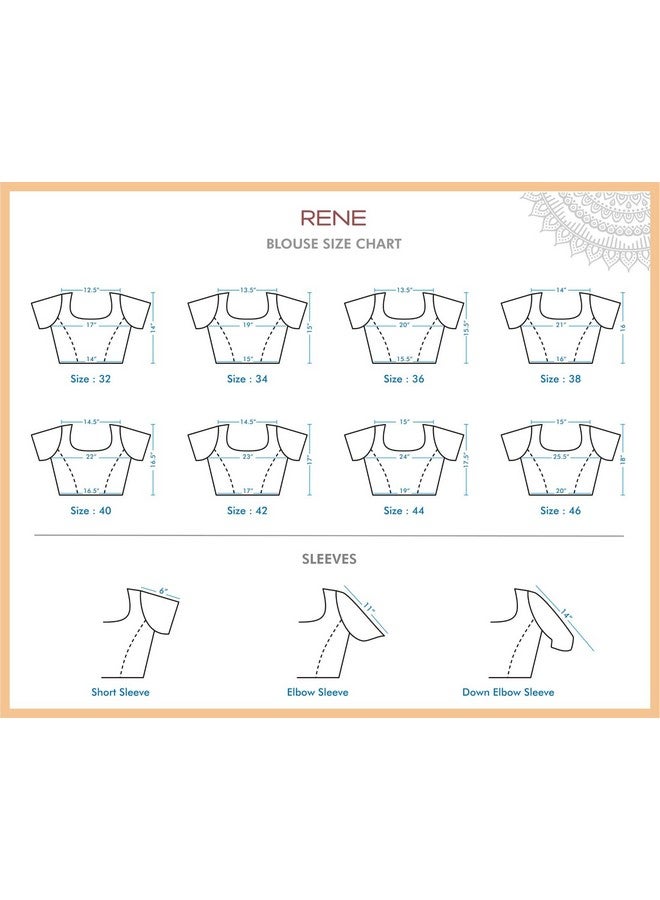 RENE Women's Cotton Embroidered Half Sleeve Blouse (D-005183-BLUE-42_Blue_42) - Image 5