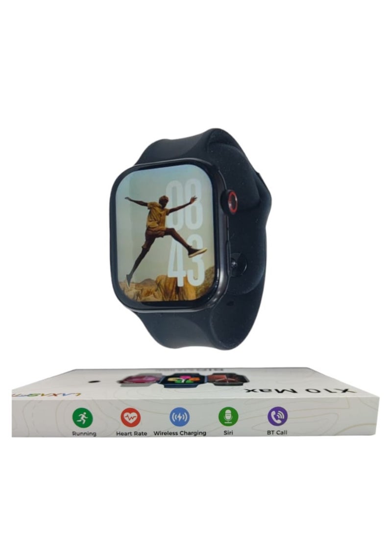 Generic - X10 Max Smart Watch with Wireless Charging, Heart Rate Monitor, BT Calling & Siri Support" - Image 1
