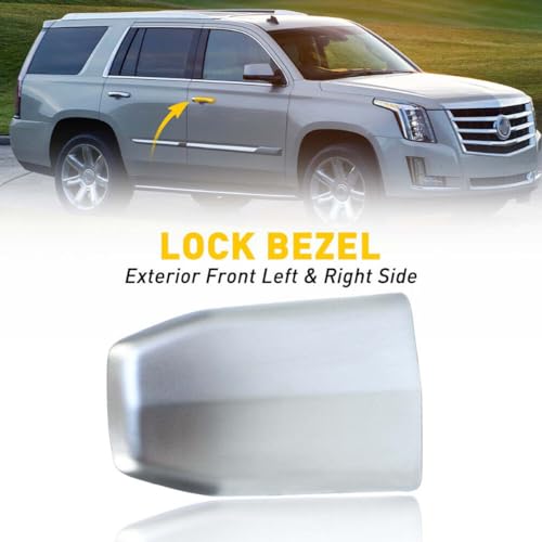 Vehjunc Front Outside Door Handle Lock Cylinder Cover for Cadillac Escalade 2015-2019 - Image 2