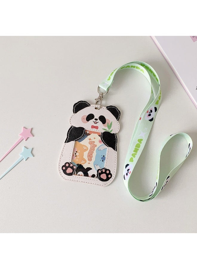 NIBEMINENT 1 - Piece Tongan Animal Series PU Kpop Photo Card Holder Pendant Key Chain ID Badge Holder ID Card Holder Photo Card Protector for School ID Office ID Access Card for Women Girls - Image 1
