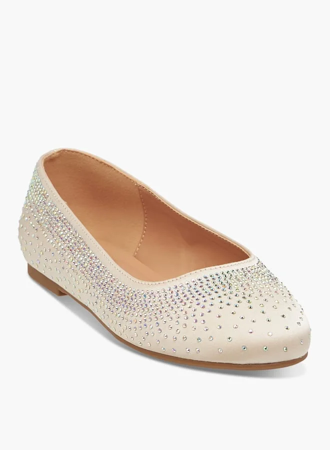 سيليست حذاء باليرينا بناتي مزين بالكريستال سهل الارتداء