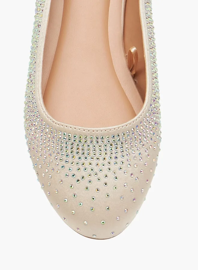 Celeste Girl's Rhinestone Embellished Slip-On Ballerina Shoes
