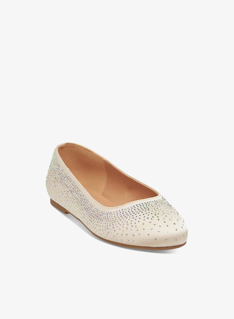 سيليست حذاء باليرينا بناتي مزين بالكريستال سهل الارتداء