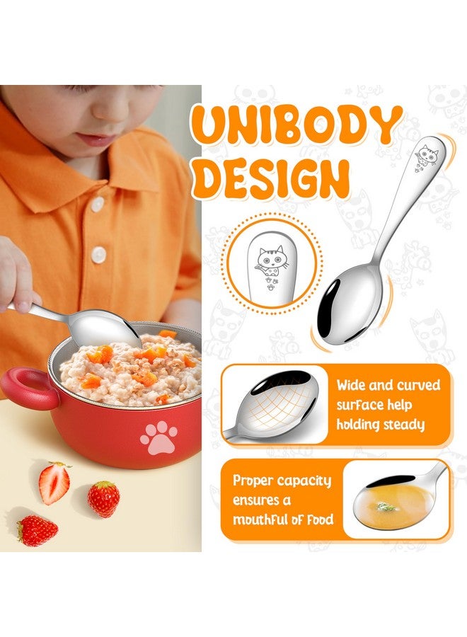 HaWare 12 Pieces Toddler Utensil Sets, Stainless Steel Kids Silverware Set Includes Toddler Forks and Spoons, Kids Safe Cutlery Set for Self Feeding, Cute Animal Handle Pattern, Dishwasher Safe - Image 3