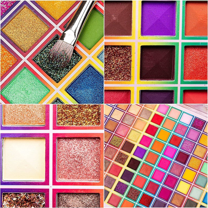 Rechoo 99 Colors Eyeshadow Palette, Rechoo Rainbow Colors Fusion Eyeshadow Palette, Professional Matte Glitter Makeup Pallet, Colorful Powder Long Lasting Eye Shadow - Image 3