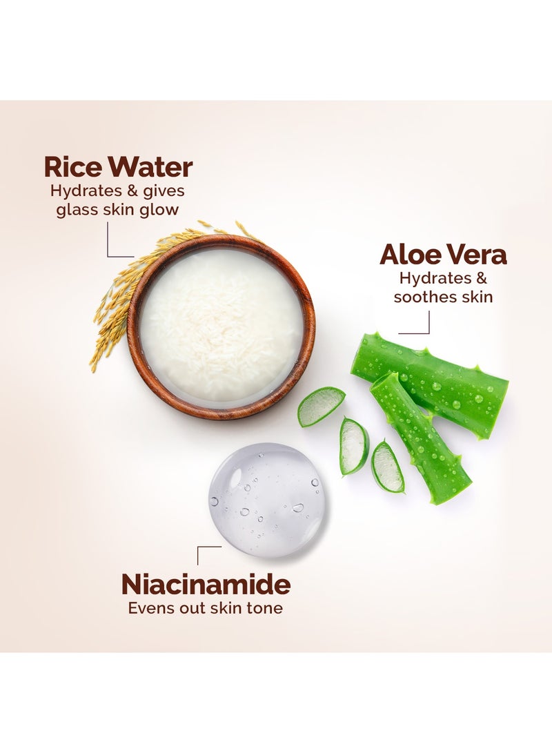 ماما إيرث مرطب الوجه "رايس" (Rice) من Mamaearth الخالي من الزيوت، بماء الأرز والنياسيناميد للحصول على بشرة صافية وناعمة (Glass Skin)، 80 جم - Image 4