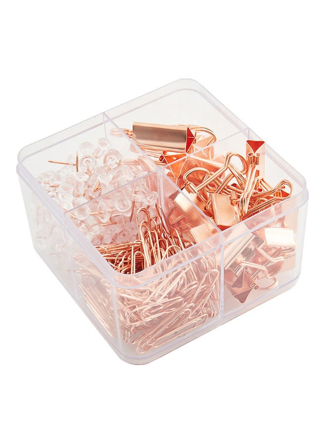 NIBEMINENT Metal Binders Paperclips Set Rose Gold - Image 1