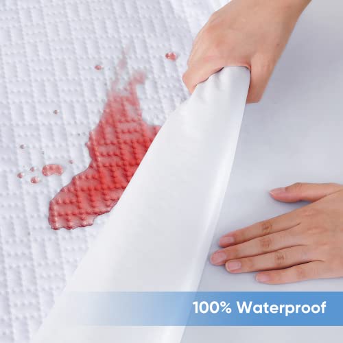 Hanherry 100% Waterproof Mattress Protector Queen Size, Mattress Cover 3D Air Fabric Cooling Mattress Pad Cover Smooth Soft Breathable Noiseless, 8''-21'' Deep Pocket - Image 3