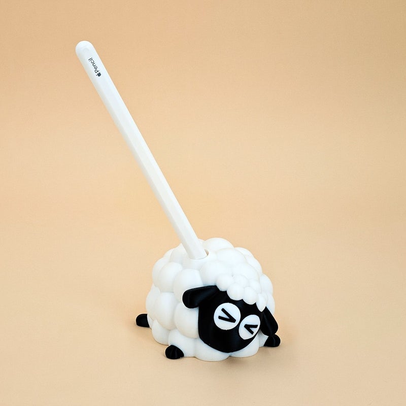 Black Sheep Shaped Ipad Stand Cartoon Desktop Organizer Compatible With Apple Pencil Holder - Image 5