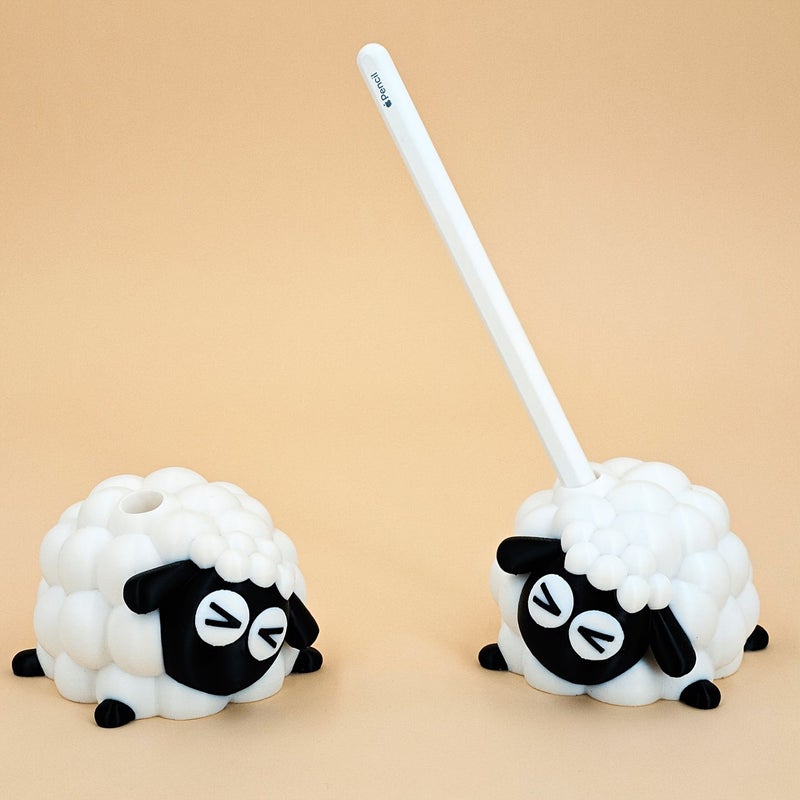 Black Sheep Shaped Ipad Stand Cartoon Desktop Organizer Compatible With Apple Pencil Holder - Image 4