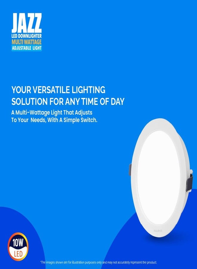 Halonix Polycarbonate Jazz Dimmable 10W, 5W, 0.5W Multi-Wattage 3-in-1 Ceiling Light for Hall | Cutout- 4 Inch | Recessed Ceiling Light | Ceiling Lights for Room | Pack 1 - Image 2