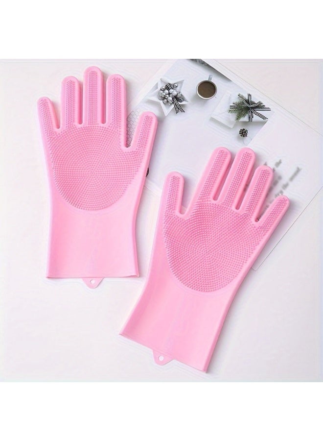 1 Pair Magic Silicone Dish Washing Gloves for Kitchen