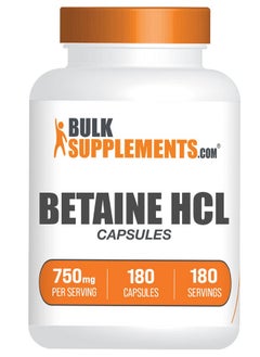 BULKSUPPLEMENTS.COM Betaine Hcl Capsules Betaine Hydrochloride Supplement Hcl Supplement Betaine Pills Digestive Enzyme Supplements 1 Betaine Capsule Per Serving 750Mg 180 Capsules  - Image 2