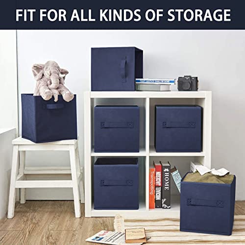 EBIGIC Small Storage Bins,Collapsible Fabric Storage Organizer 9.0"x7.5"x7.5" 3 Pack,Mini Storage Box,fit for closet, living room, bookshelf, Kids clothes and toys storage and organization Blue - Image 5