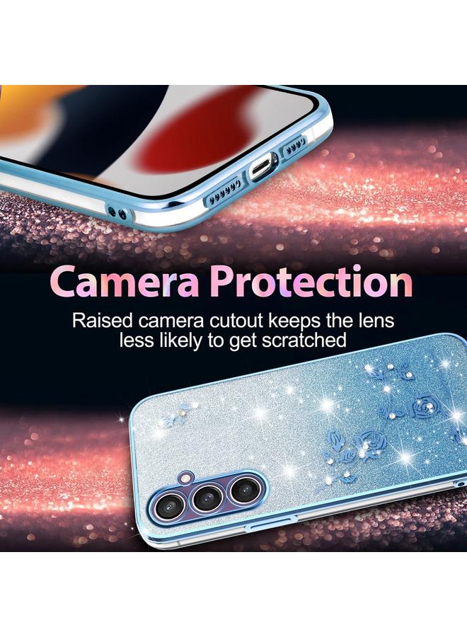 اس-توب جراب لهاتف Samsung Galaxy S23 FE 5G جراب هاتف شامل بنقشة زهور لامعة متدرجة - Image 5