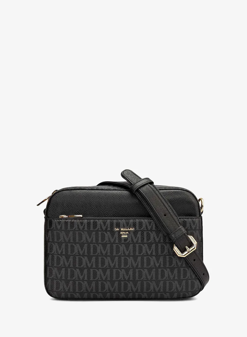 Small Monogram Franzy Leather Sling - Black