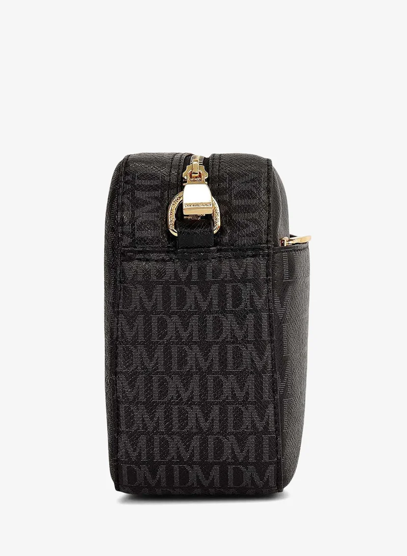 Da Milano  Small Monogram Franzy Leather Sling - Black  | Best Price UAE