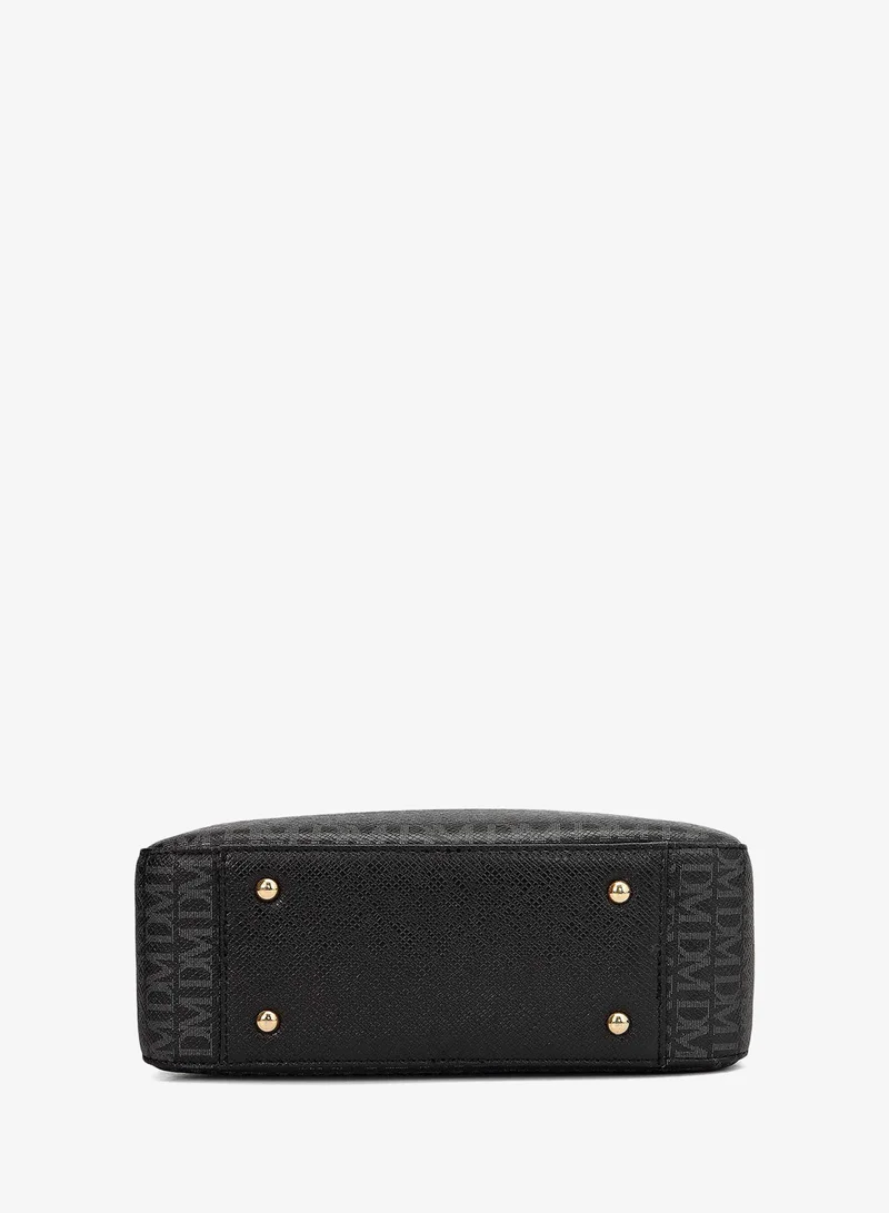 Da Milano  Small Monogram Franzy Leather Sling - Black  | Best Price UAE