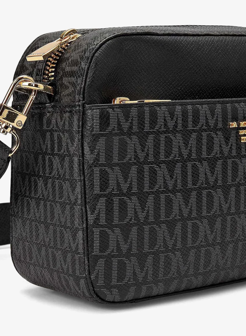 Da Milano  Small Monogram Franzy Leather Sling - Black  | Best Price UAE