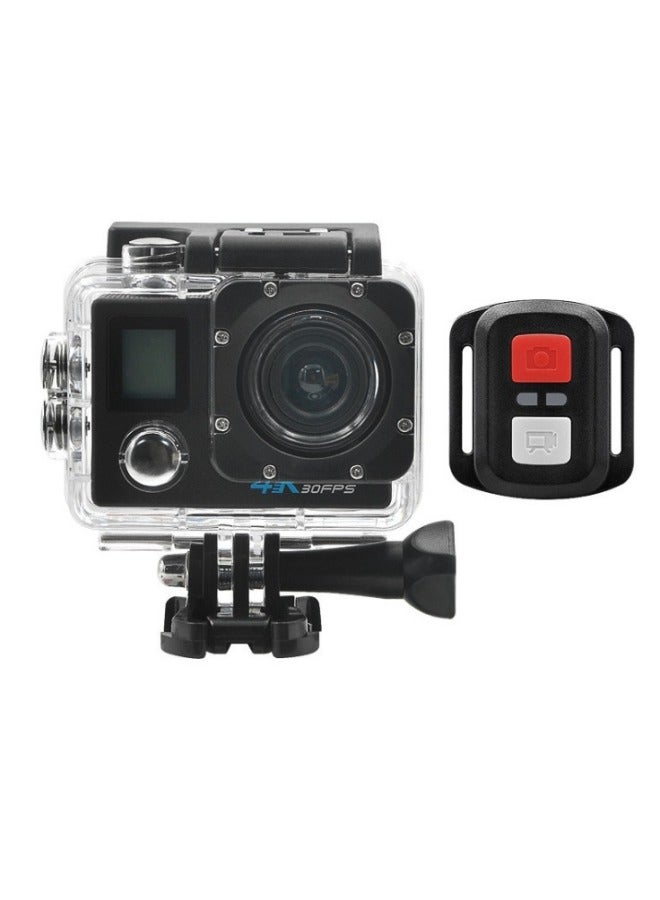 External Single Underwater Camera Full HD 4K P Waterproof Snorkeling Dual Screen Waterproof Camera Motion Camera Dual Screen Remote Control-Color:Standard English Version Of The Black Remote Control  - Image 2