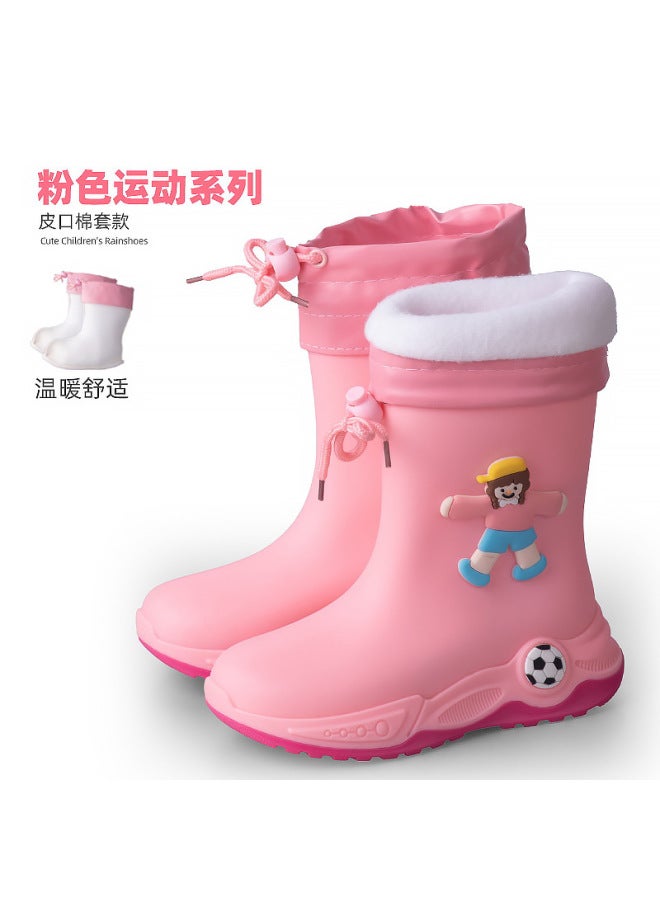 New Creative Sports-style Football Cartoon Rain Boots For Boys And Girls, Non-slip Rubber Shoes For All Seasons