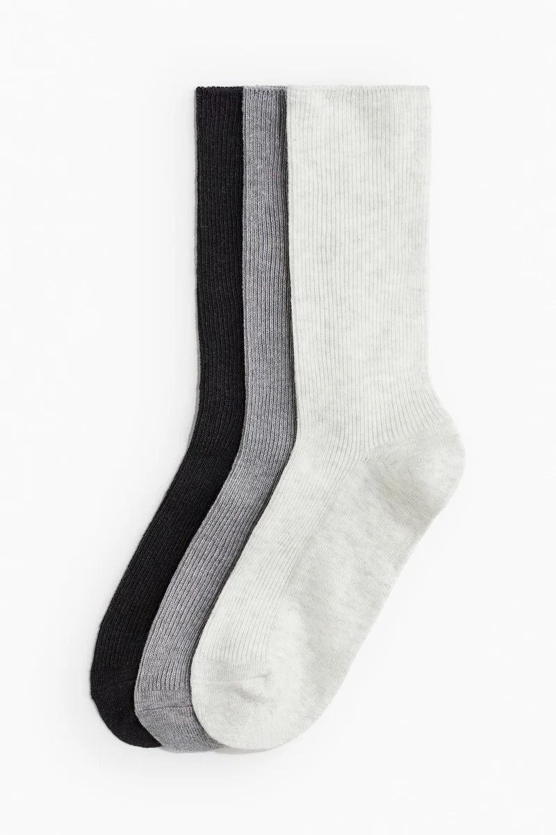 H&M 3-Pack Ribbed Socks