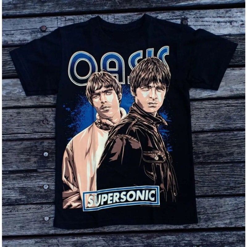 Oasis band rock T-shirt retro punk short-sleeved men and women cotton summer short-sleeved - Image 3