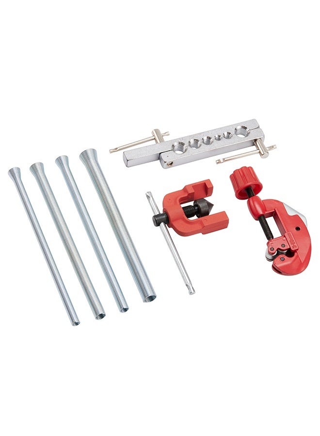 LAWAZIM 7 Piece Copper Pipe Cutter Set - Rotary Tubing Cutter (6-15mm) for Copper, Aluminium & PVC Pipes, Adjustable Pipe Flaring Tool, Deburring Tool for Plumbing, HVAC, Refrigeration & Home Repair - Image 3