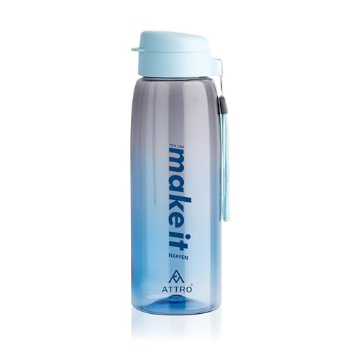 ATTRO Sip Star Plastic Water Bottle – 1000ml, Blue, BPA Free, Leak-Proof, Durable Sports & Travel Bottle, Ideal for Gym, Office, School, Outdoor & Daily Use - Image 1