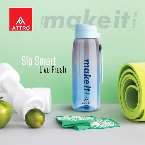 ATTRO Sip Star Plastic Water Bottle – 1000ml, Blue, BPA Free, Leak-Proof, Durable Sports & Travel Bottle, Ideal for Gym, Office, School, Outdoor & Daily Use - Image 3