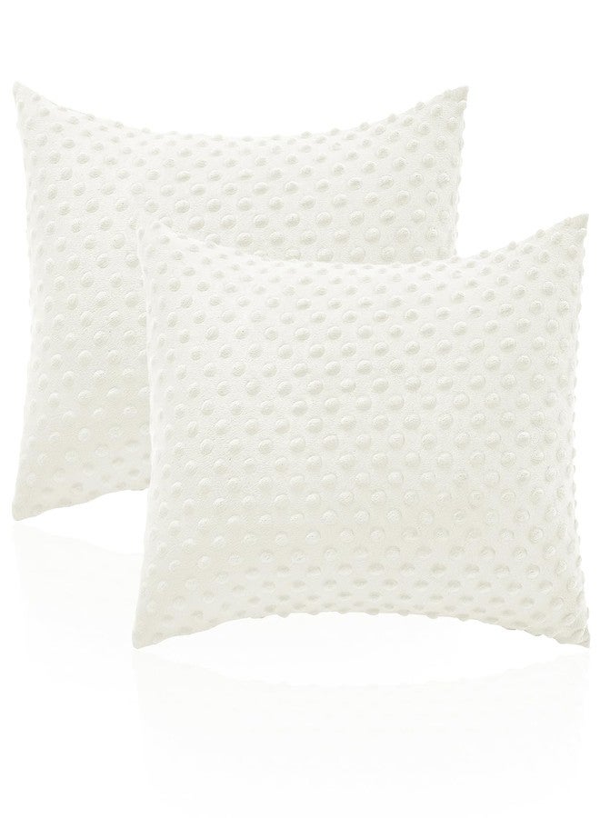 Entisn Toddler Pillowcase 13 x 18 Inch, 2 Pack Minky Dot Toddler Pillow Covers with Zipper Closure, Soft Fleece Pillow Shams for Nursery, Girls, Boys (White) - Image 1