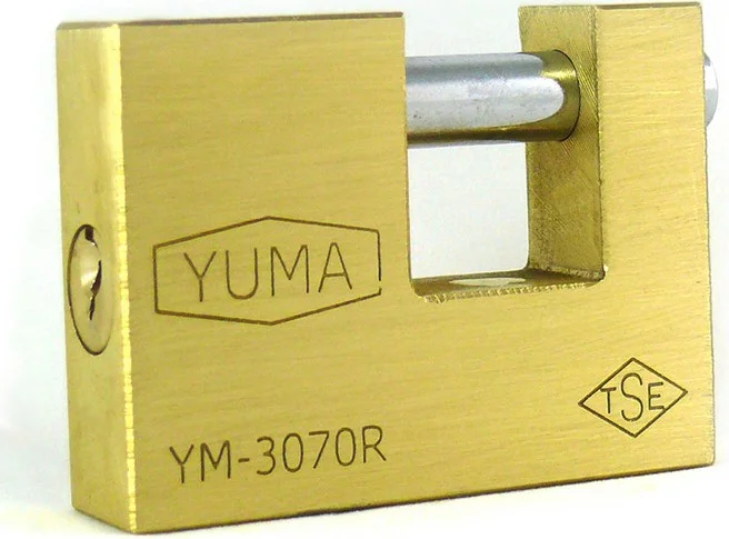 يوما Sliding Shaft Solid Brass Padlock 80MM