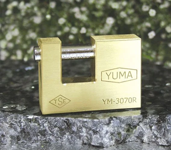 يوما Sliding Shaft Solid Brass Padlock 80MM