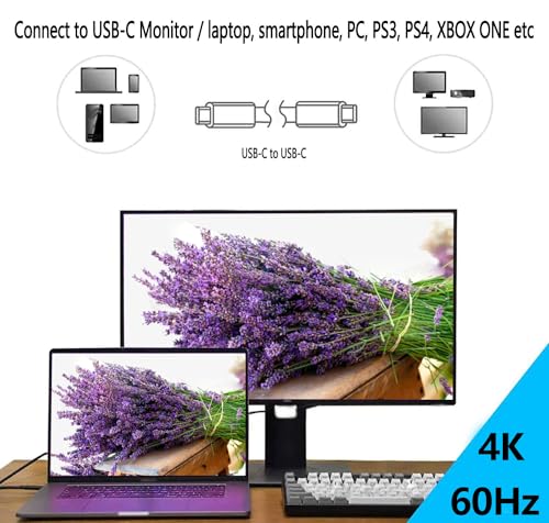 Akingdleo Portable External Monitor Cable, 10Gpbs 4K USB Type-C Monitor Cable Compatible with Lepow USB C Portable Monitor Z1/ Z1 Pro/ Z1 Gamut/Lite H1 - Image 3