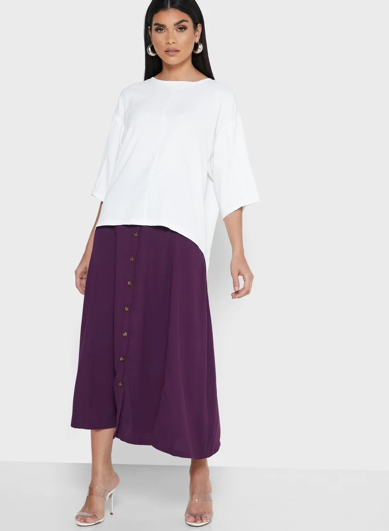 RINA High Low Wide Sleeve Top