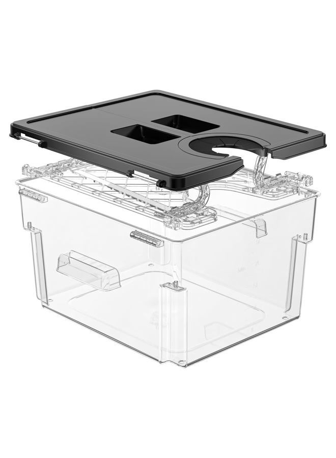 Vpcok Direct Sous Vide Container with Lid Double-Door-Opening Design Sous Vide Containers with Built- in Rack 11.65QT Sous Vide Pot Slow Cooker Container Compatible with Most Sous Vide Cookers - Image 1