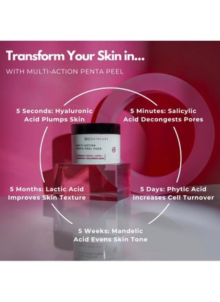 Skincare Multi-Action Penta Peel Renew Skin In 5 Mins, Gentle Acid Peel, Resurfaces, Unclogs Pores, Hydrates, Salcylic, Mandelic, Phytic, Hyaluronic And Lactic Acids 50 Pads - pzsku/Z064D9E448818497E54AFZ/45/_/1734183079/0330c081-8ce0-4968-979c-591f8eb34a58