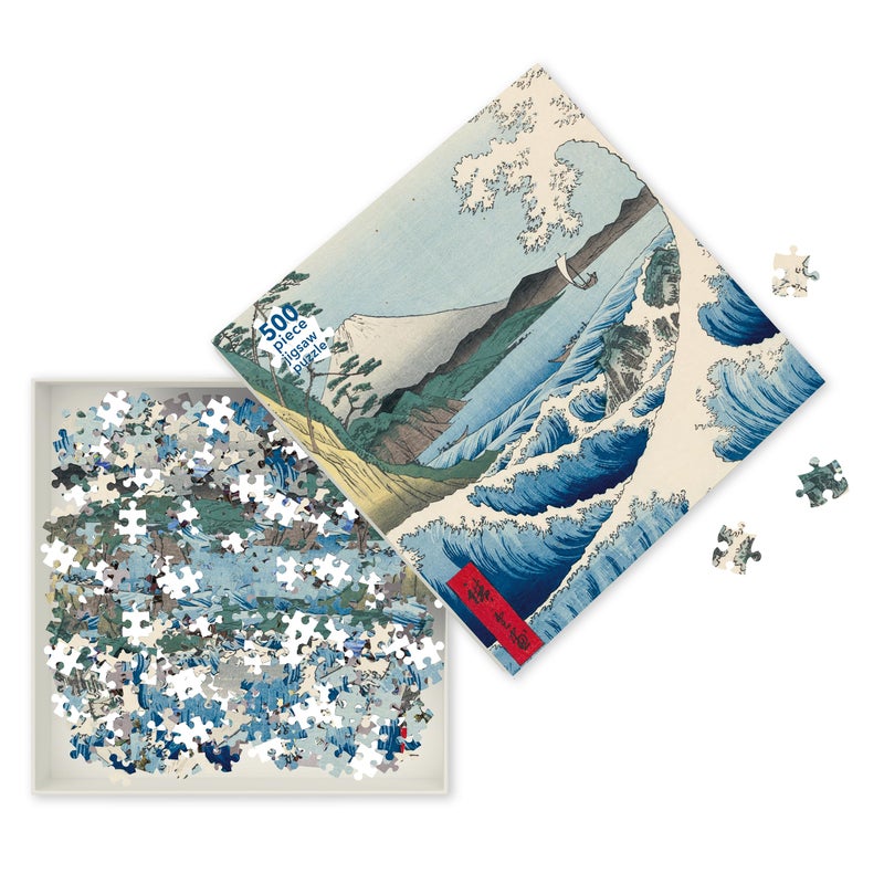 Flame Tree Gift لعبة بازل للبالغين يوتاغاوا هيروشيغي البحر في ساتا 500 قطعة - Image 2